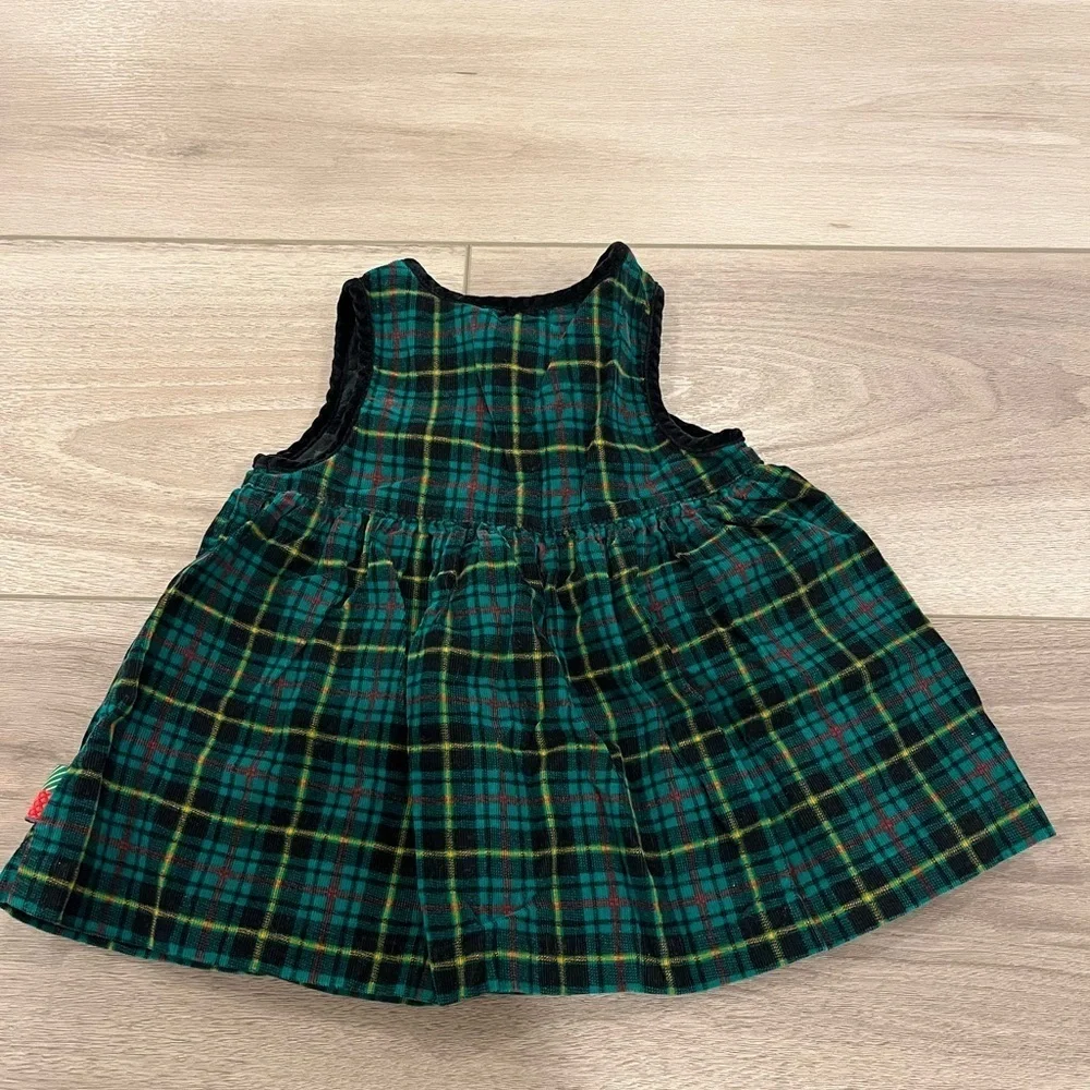 VTG Gymboree Dress XXS 12-18 Months Girls Toddler Plaid Holiday Rainbow Tag